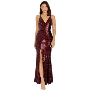 Dress the Population Burgundy Sequin Gown NWT